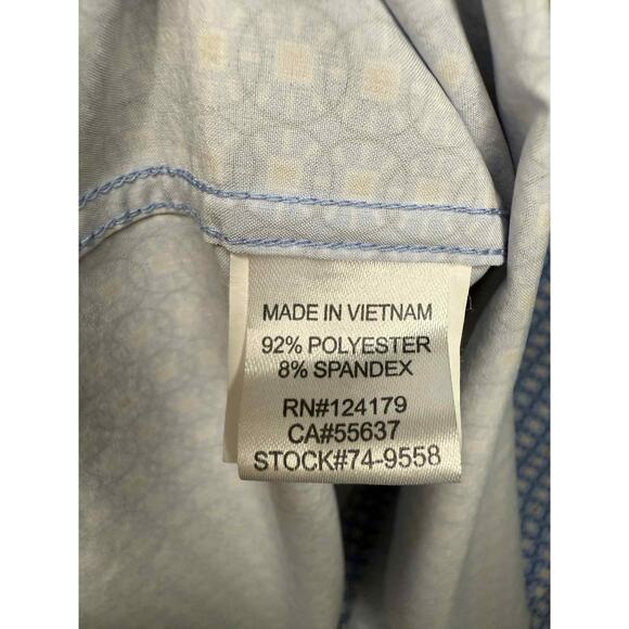 Johnston & Murphy XC4 Extreme Comfort Button-Down Shirt Blue Men's Size Small - Picture 7 of 10